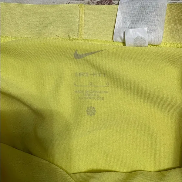 Nike Dri-Fit Tennis Skort Skirt Size Large Yellow Green Athleisure Active - Image 5