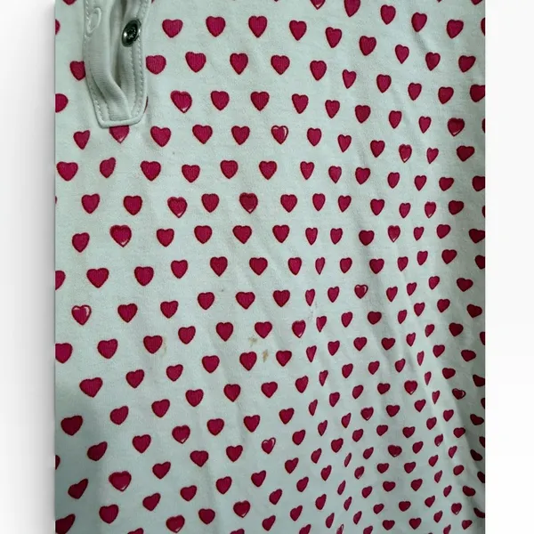 Roller Rabbit Heart Print pajama Loungewear Set Pink White size large - Image 5