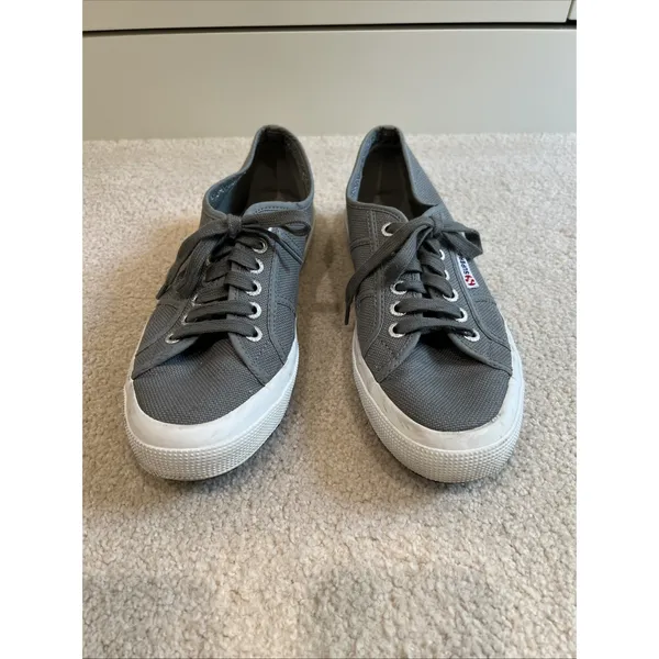 Superga 2750 Cotu Classic Gray Canvas Low Top Sneakers Mens 7.5 Women 9 Skate - Image 2