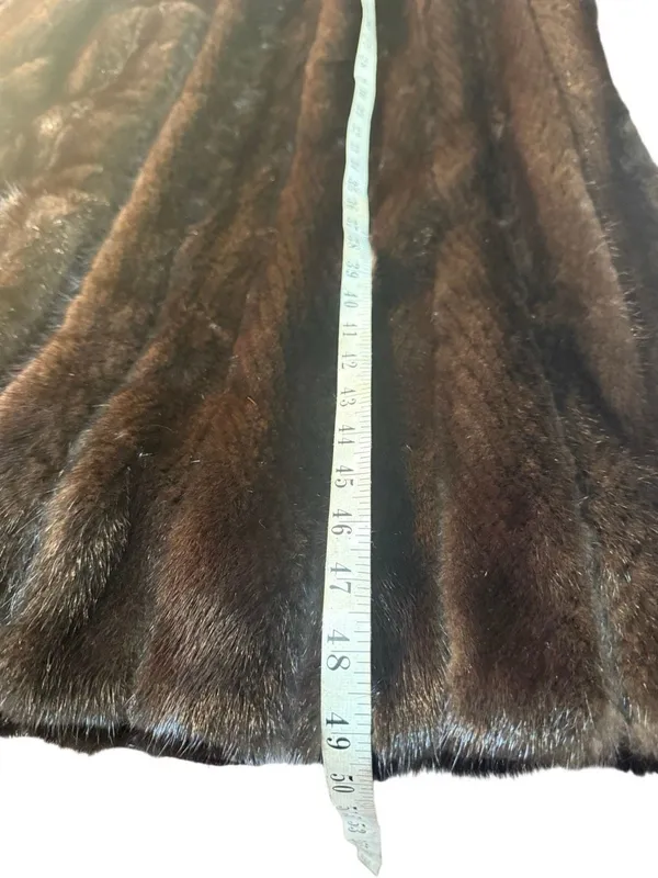 Nicholson Furs Vintage full-length dark ranch Mink Coat Sz L - Image 5