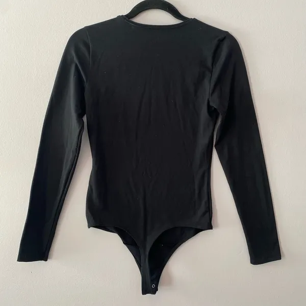 Abercrombie & Fitch Black Cut-Out Long Sleeve Bodysuit Top Women's size Small - Image 6