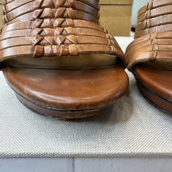 Classiques Entier Rialto Brown Woven‎ Leather Stiletto Sandals Womens 7.5M - Image 11