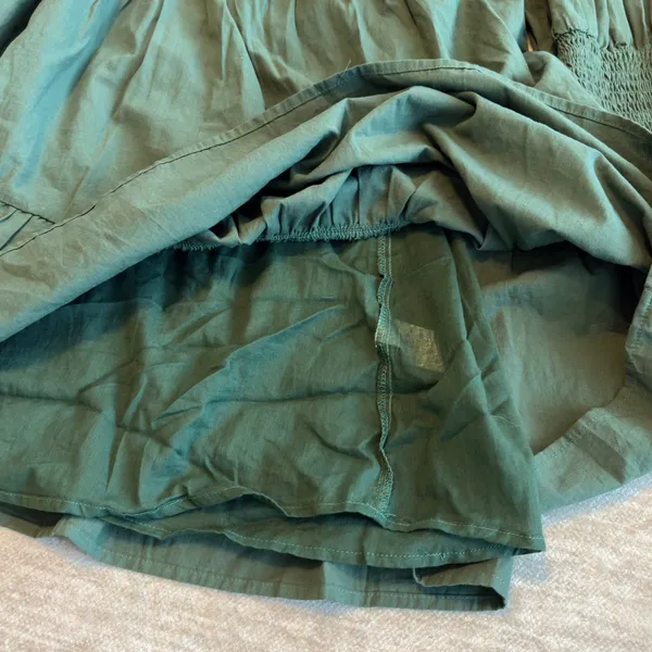 Tuckernuck Pomander Place Dress M Ceci Smocked‎ Long Sleeve Green Tiered Boho - Image 9