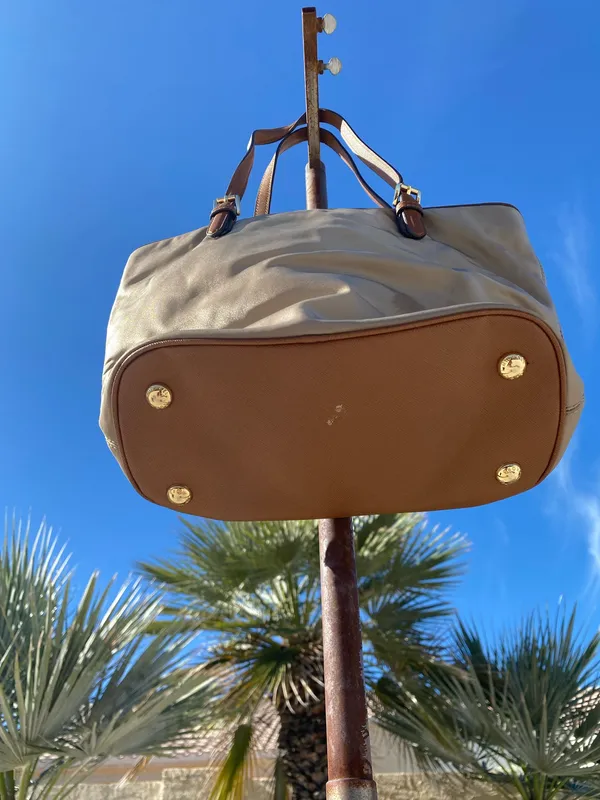 Michael Kors Brown and Beige Large Purse - Image 4