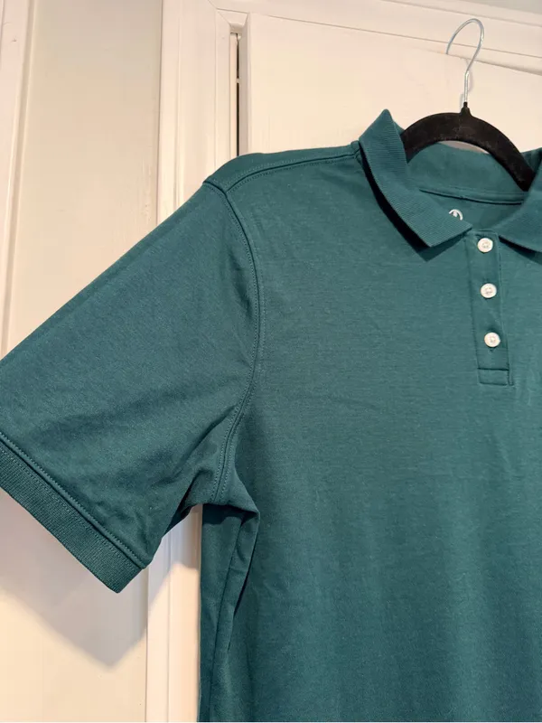 NWOT Lands End Size S Forrest Green Short Sleeve Collared Polo Shirt - Image 4