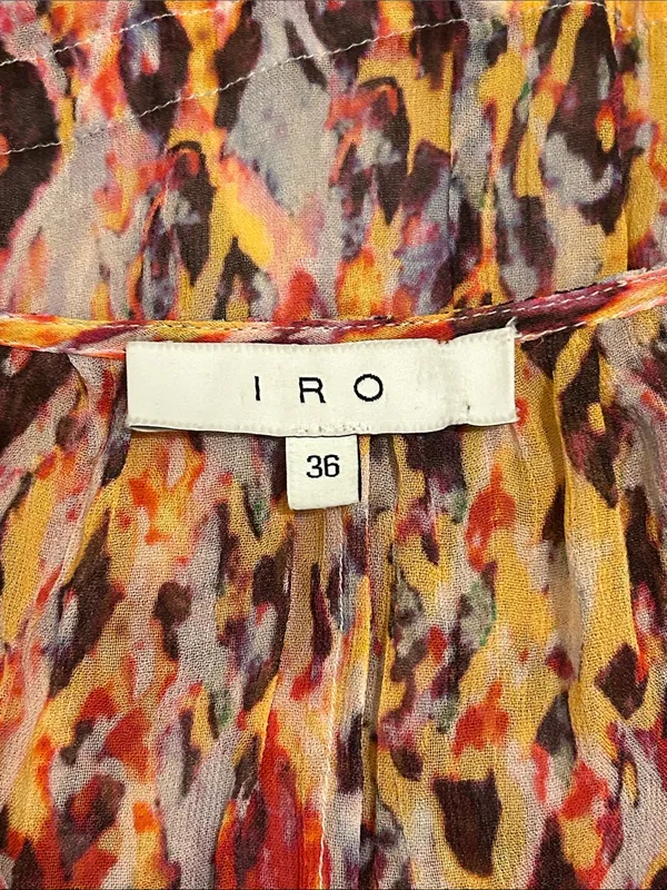 IRO Orange Plum Ohno Abstract Tribal Print Mini Flowy Tie Waist Sleeveless Dress - Image 11