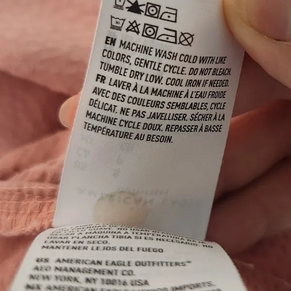 American Eagle Pink Long Sleeve Oversized Corduroy Button-Up Shirt Size Small - Image 5