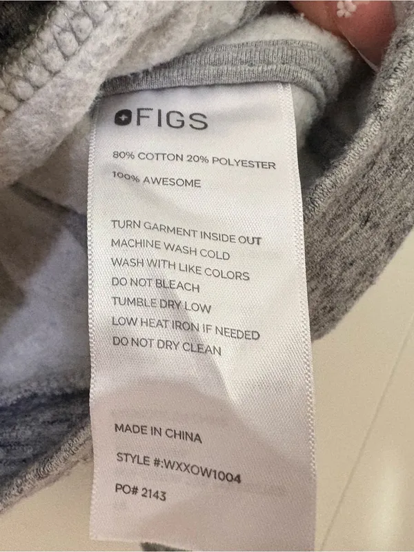 FIGS Essentials Hoodie XS Gray Full Zip Jacket Soft Fleece Medical Athleisure - Image 9