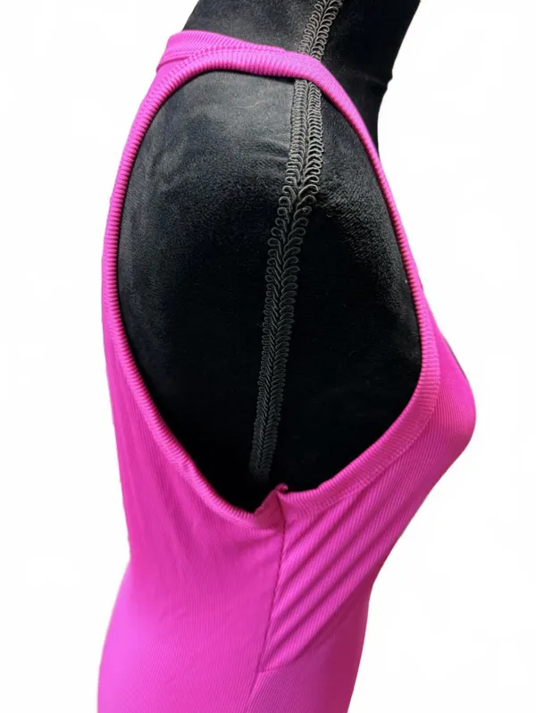 SHEIN Pink Ruched Bodycon Midi Dress Sleeveless Side Slit Sexy Party XL Hot Pink - Image 4
