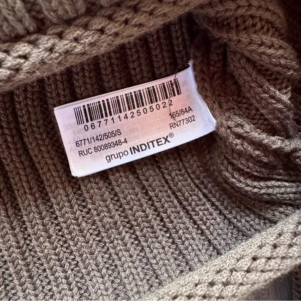 Zara Women’s Ribbed Knit Cropped Cowl Turtleneck 100% Acrylic Sweater Size Small - Image 4