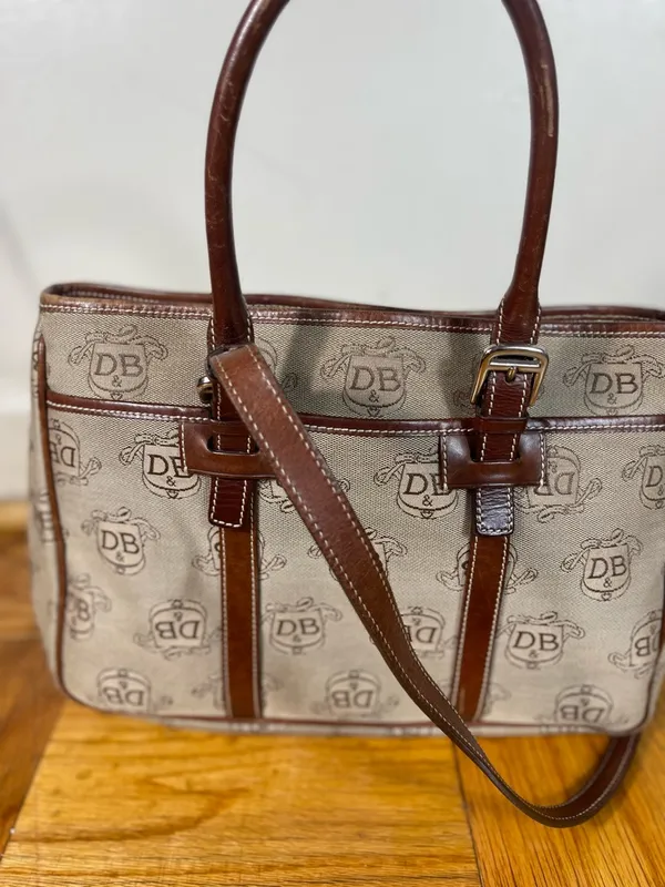 Dooney & Bourke Brown work office Executive Satchel Signature Logo Canvas bag - Image 2