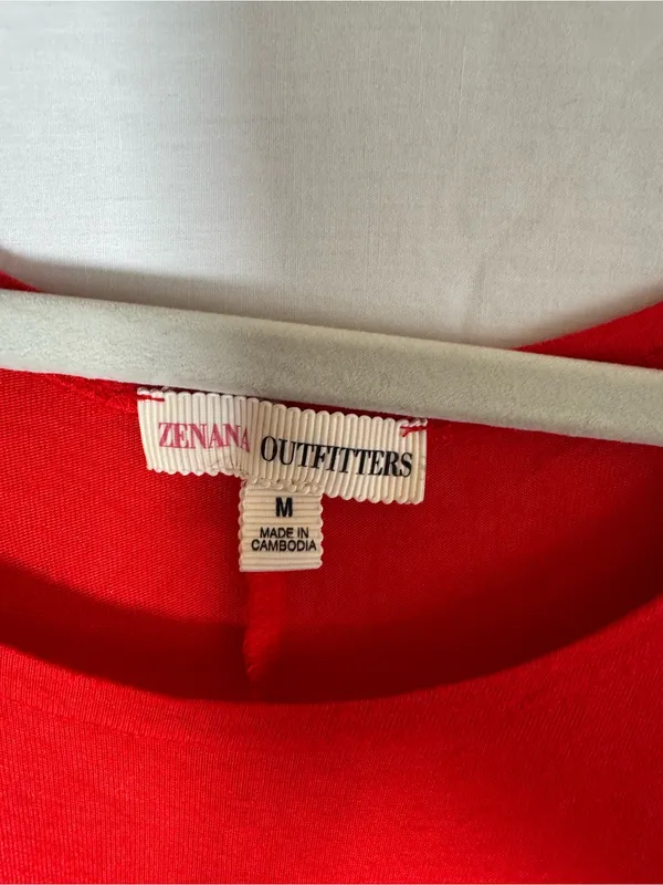 Zenana Outfitters Red Long Sleeve Scoop Neck Top - Image 4