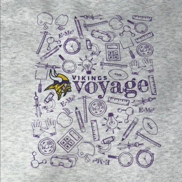 Large Backpack with Vikings Voyage design Gray - Image 2