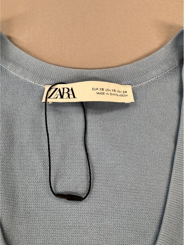 Zara | XS | Blue Sleeveless Knit Tee - Image 4