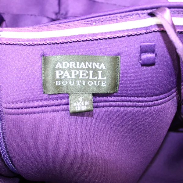 Adrianna Papell Womens 6 Cocktail Dress‎ Layered Ruffle Purple Strapless Prom - Image 9