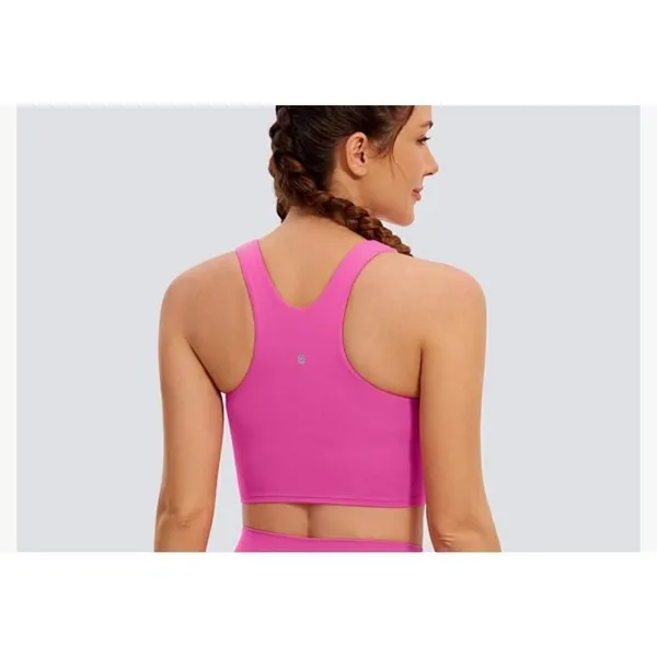 CRZ YOGA Butterluxe Racerback High Neck Longline‎ Sports Bras pink size xl - Image 8