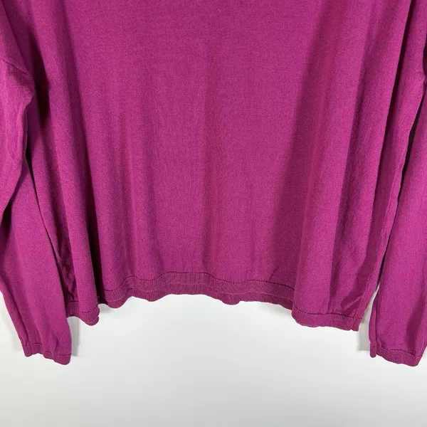 Eileen Fisher 100% Organic Linen Women's Purple Long Sleeve Sweater Size‎ Large - Image 7