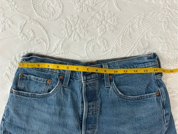 Levi's Women's Blue Distressed Cutoff Denim Shorts Size 28 - Image 3