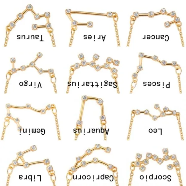 NEW Scorpio Gold‎ Crystal Constellation Necklace Gold - Image 6