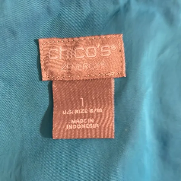 Women’s Chico’s coat size 1 NWOT functioning, pockets, zipper,‎ & waist cinch - Image 7