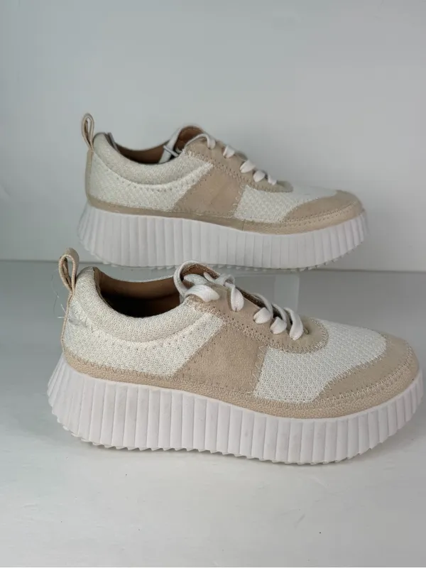 Zodiac Women’s Platform Sneakers Size 5.5 Ivory Beige Lace Up Casual Shoes - Image 2
