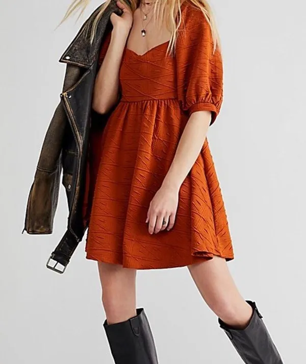 Free People Violet Mini Dress Brandy Color Size XS - Image 2