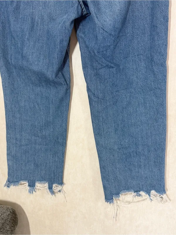 We The Free Women’s Maggie Mid Rise Raw Hem Straight Leg Jeans Sequoia Blue 31 - Image 7