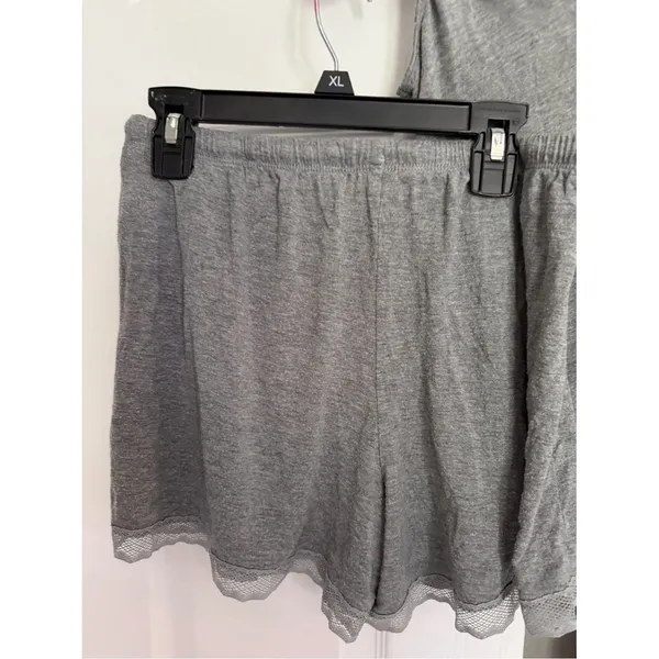 Gilligan & O'Malley Modal Pajama Set Gray Lace Trim Cami Shorts XS Target - Image 4