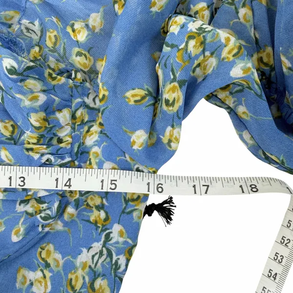New ASTR the Label Blue Yellow Floral Long Sleeve Sweetheart Dress Size Medium - Image 7