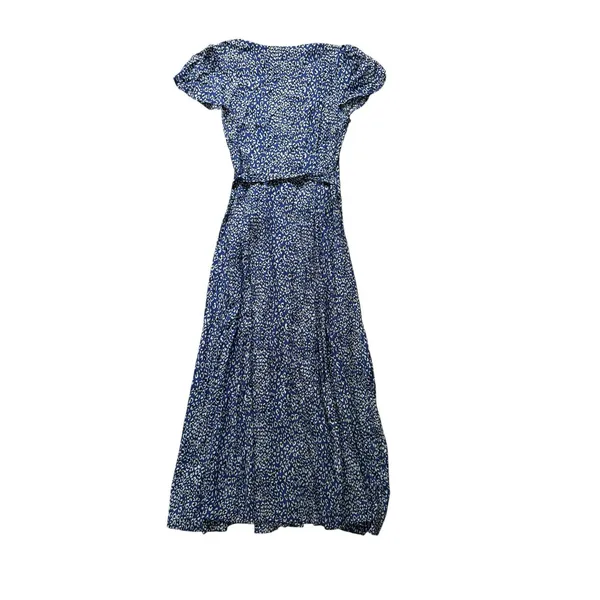 FREE PEOPLE Gorgeous Jess Wrap Maxi Dress Size Small Blue Black Leopard Print - Image 3