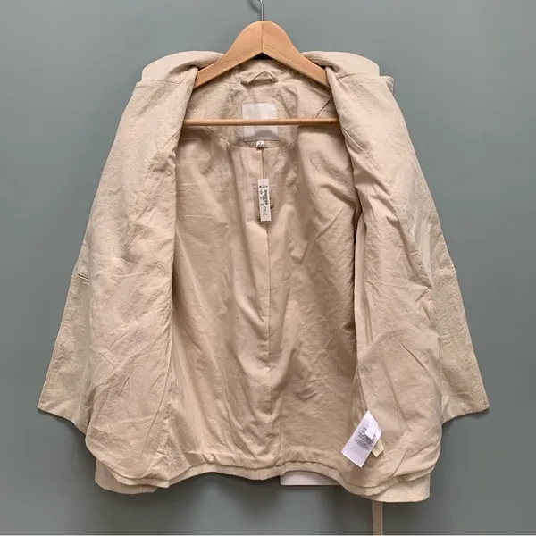 Madewell Cotton-Linen Beige Summer Blazer Jacket S - Image 4