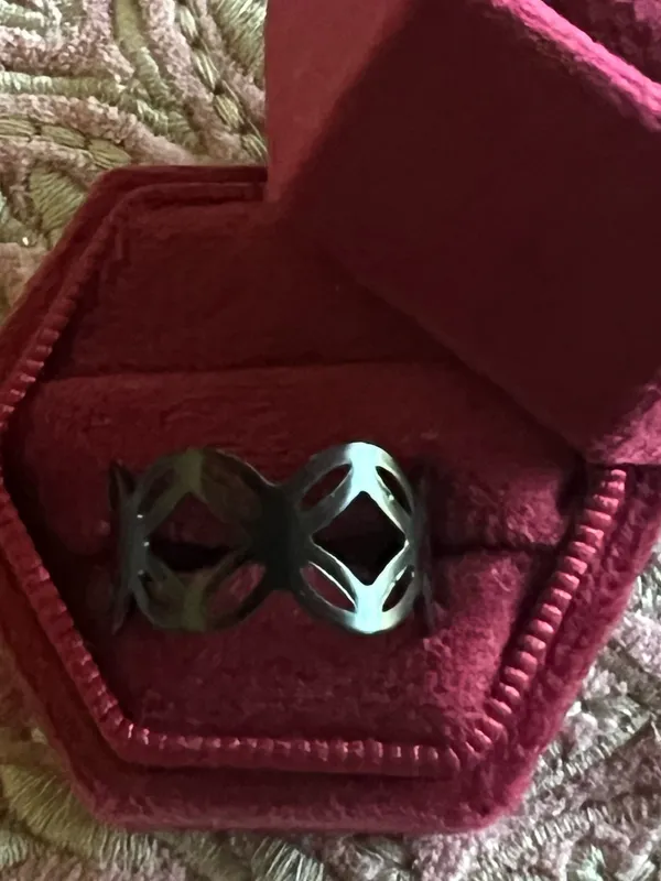& Other Stories Women’s Stainless Steel Black Polished Finish Adjustable Ring Size 6-9 - Image 2