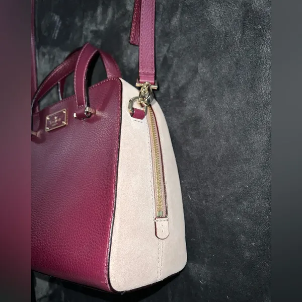 Kate Spade Two Tone Colorblock Suede Siding Crossbody Purse - Image 4