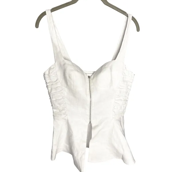 Reformation The Collection Truro Top Size 4 White Bustier Corset‎ Zip Front Tank - Image 6
