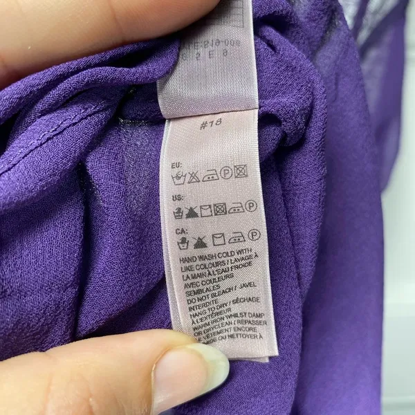 Stella McCartney Silk Sheer Camisole Lingerie Top with Lace Detail Purple Small - Image 13