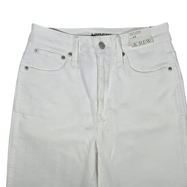 J. Crew Curvy Vintage Slim Straight Jeans White Size 27‎ Style BP494 - Image 3