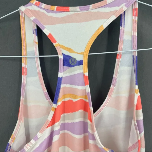 Lululemon Cool Racerback Beacher Stripe White Iris Flower Tank Top - Image 7