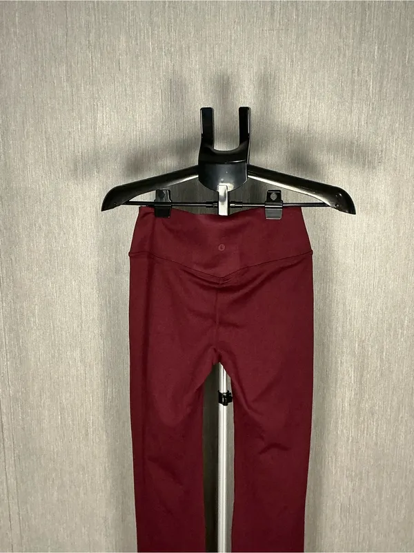 High-Waist Stretch Flare Pants in Burgundy Size Small - Image 10