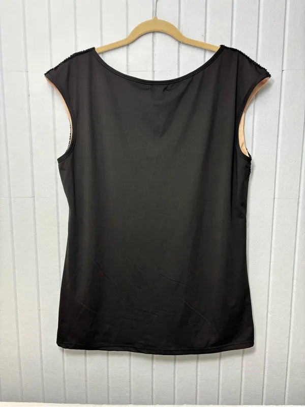 Metme Black Sequin V-Neck Evening Top‎ Size XXL - Image 4