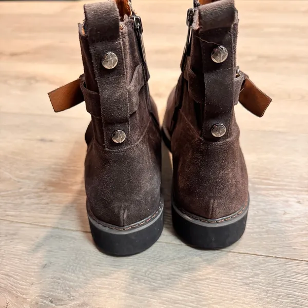 Donald Pliner Captain Brown Suede Leather‎ Ankle Boots Womens Size 8.5 - Image 5