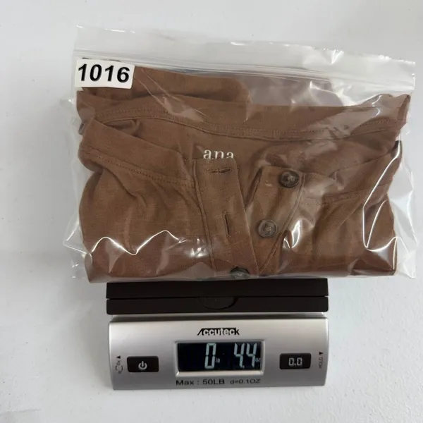 A.N.A. brown Henley 100% cotton short sleeve neutral relaxed casual‎ shirt large - Image 6