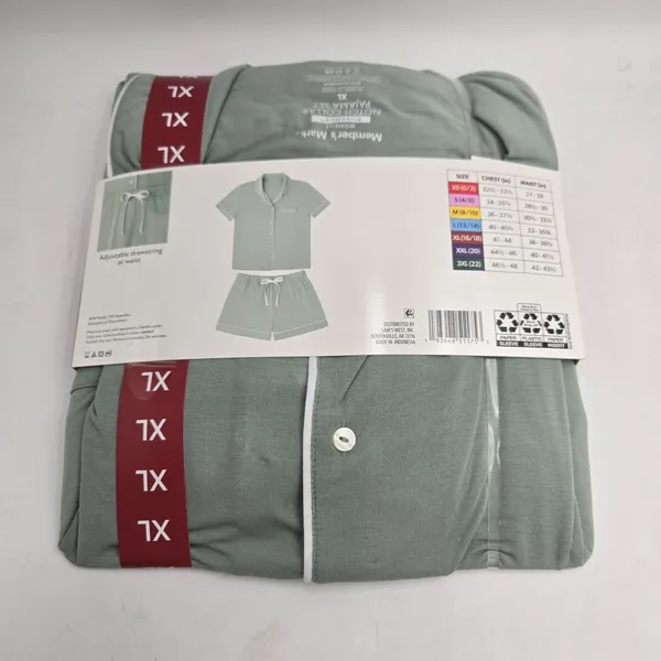 Member's Mark Women's Notch Pajama Set Green Sz XL Notch Collar Dream Mark NEW - Image 2