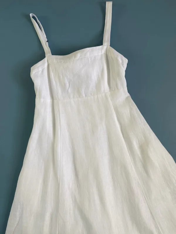 NWT Southern Tide Leighton‎ Linen Tie Back White Maxi Dress - Image 4