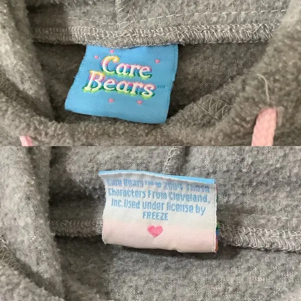 Vintage Care Bears Hoodie Small True Vintage Y2K 2000s Fleece Christmas Kidcore‎ - Image 3