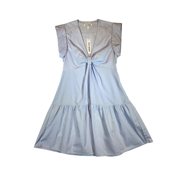 Steve Madden Light Blue Twist Front Mini Dress Womens Size S NWT Sleeveless - Image 3