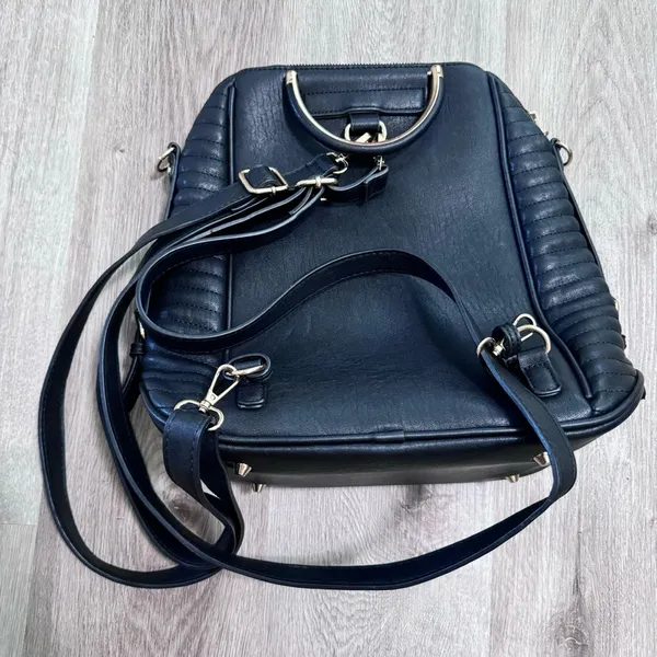 Black Bookbag Purse Quilted Large Handbag Diaper Bag - Image 3