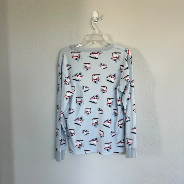 Hanna Andersson Women’s Blue Snowman Christmas Winter Pajamas Set Size Medium - Image 11