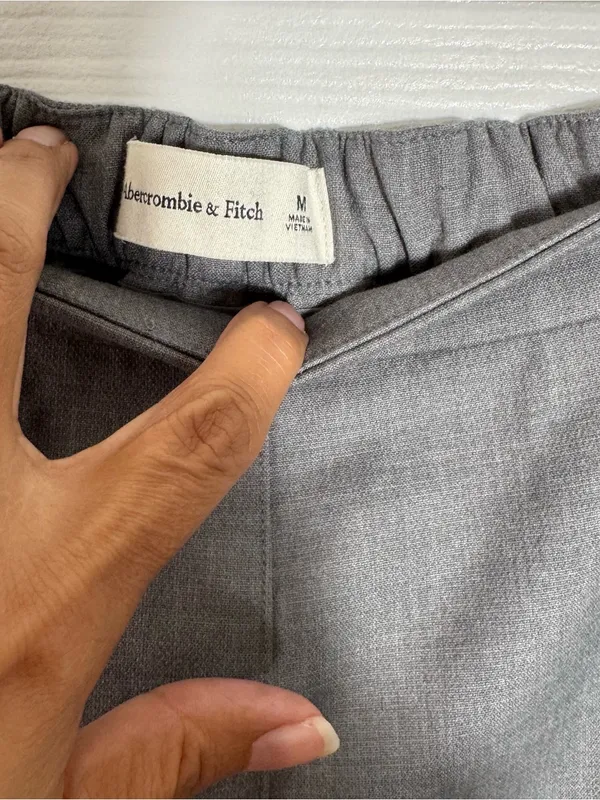 Abercrombie & Fitch‎ Side Stripe Pull On Pants Gray White Size M - Image 5