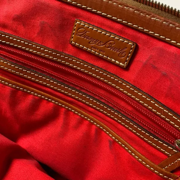 Dooney & Bourke Medium Red Leather Domed Satchel Bag Purse Shoulder Top Handle - Image 9