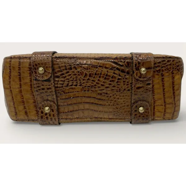 Brahmin Addie Tisbury Tote Bag Brown Croc Embossed Leather Large Shoulder Purse - Image 4